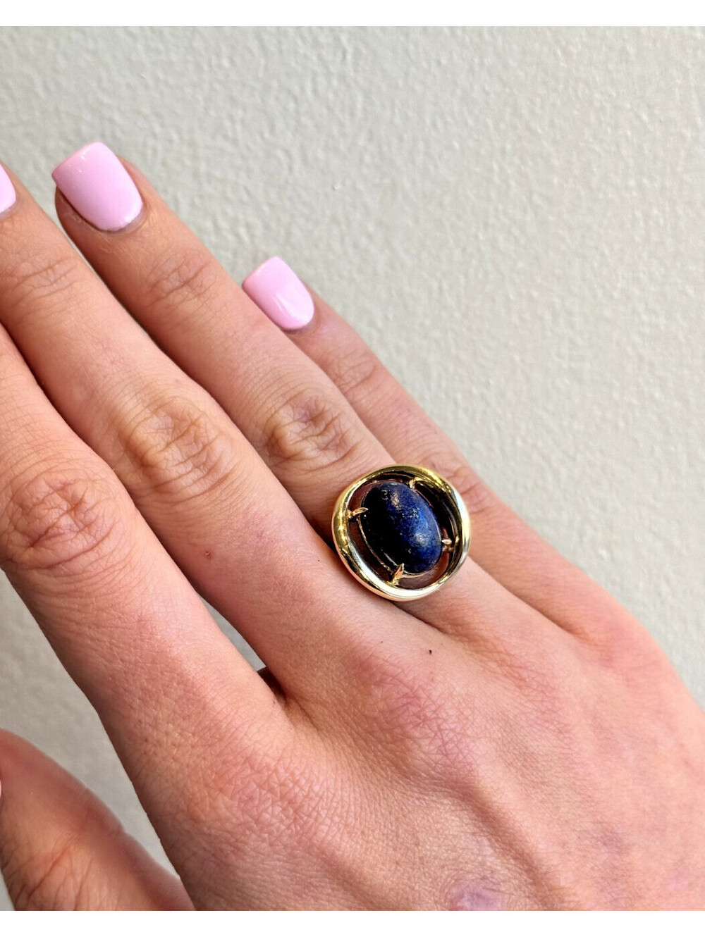 14K YELLOW GOLD STONE RING